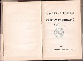 Karl Marx: Kritiky programů