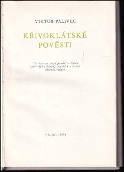Viktor Palivec: Křivoklátské pověsti