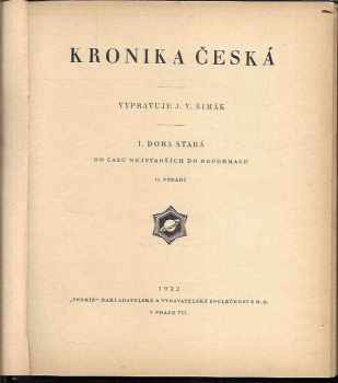 Josef Vítězslav Šimák: Kronika československá