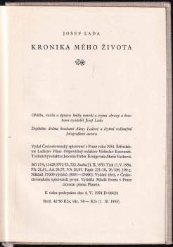 Josef Lada: Kronika mého života