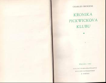 Charles Dickens: Kronika Pickwickova klubu