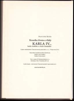 František Kožík: Kronika života a vlády Karla IV., krále českého a císaře římského