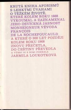 Francois de La Rochefoucauld: Krutá kniha aforismů s lehkými úvahami o těžkém životě