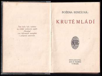 Božena Benešová: Kruté mládí