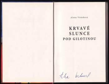 Alena Vitásková: Krvavé slunce pod gilotinou