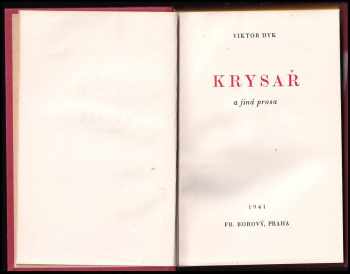 Viktor Dyk: Krysař a jiná prosa