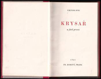 Viktor Dyk: Krysař a jiná prosa