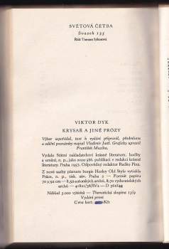 Viktor Dyk: Krysař a jiné prózy