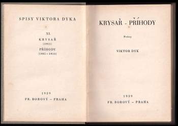 Viktor Dyk: Krysař ; Příhody : prósy