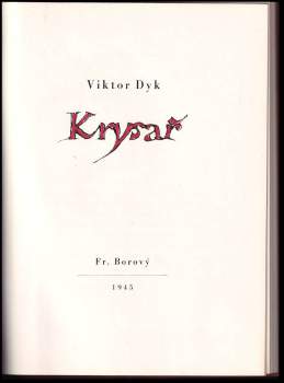 Viktor Dyk: Krysař