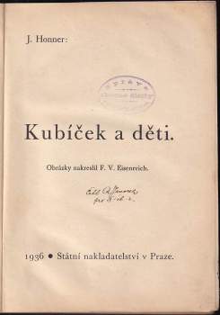 Jakub Honner: Kubíček a děti