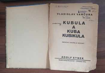 Vladislav Vančura: Kubula a Kuba Kubikula