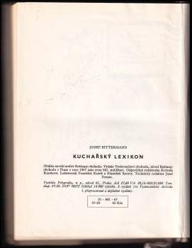 Josef Bittermann: Kuchařský lexikon