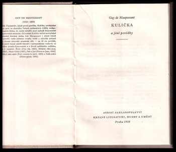 Guy de Maupassant: Kulička a jiné povídky
