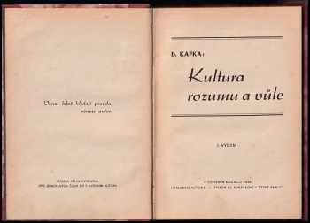Břetislav Kafka: Kultura rozumu a vůle