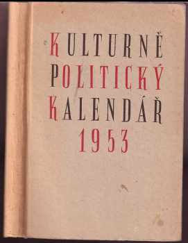Jan Zdeněk Bartoš: Kulturně politický kalendář 1953