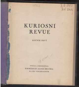 Emmerich Alois Hruška: Kuriosní revue I. (čísla 1-4)