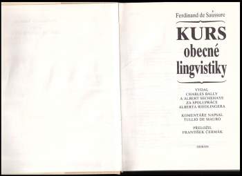 Ferdinand de Saussure: Kurs obecné lingvistiky