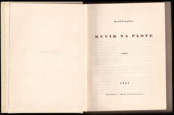 Matúš Kavec: Kuvik na plote