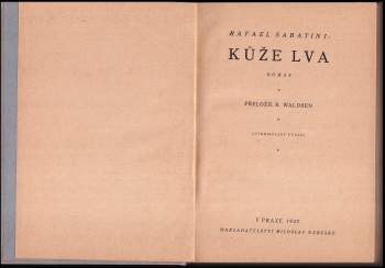 Rafael Sabatini: Kůže lva