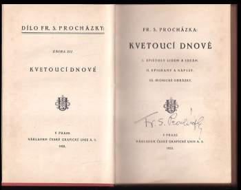 František Serafínský Procházka: Kvetoucí dnové
