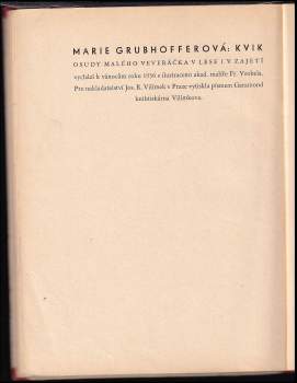 Marie Grubhofferová: Kvik