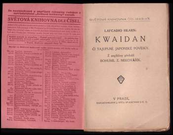 Lafcadio Hearn: Kwaidan, či, Tajuplné japonské povídky