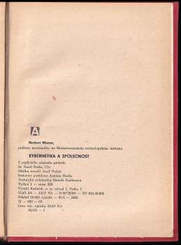 Norbert Wiener: Kybernetika a společnost