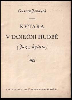 Gustav Janouch: Kytara v taneční hudbě