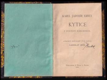 Karel Jaromír Erben: Kytice z pověstí národních