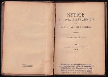Karel Jaromír Erben: Kytice z pověstí národních