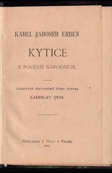 Karel Jaromír Erben: Kytice z pověstí národních