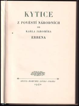 Karel Jaromír Erben: Kytice z pověstí národních od Karla Jaromíra Erbena