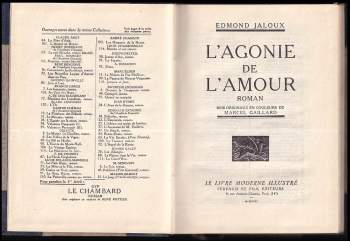 Edmond Jaloux: L' Agonie de L' Amour