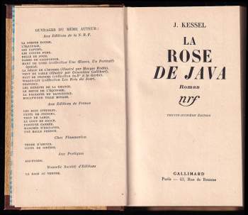 Joseph Kessel: La Rose de Java