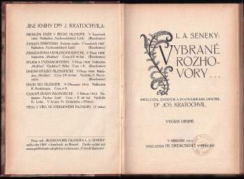 Lucius Annaeus Seneca: L.A. Seneky: Vybrané rozhovory--