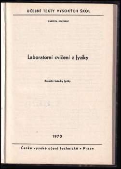 Karel Jičínský: Laboratorní cvičení z fyziky