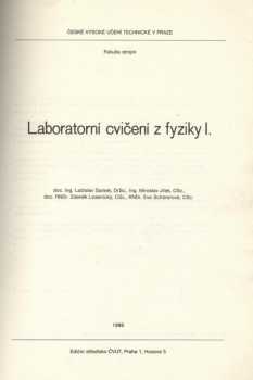 Laboratorní cvičení z fyziky I