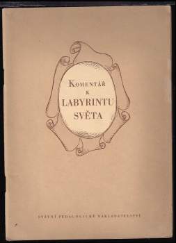 Jan Amos Komenský: Labyrint světa a ráj srdce, to jest: Světlé vymalování, kterak v tom světě a věcech jeho všechněch nic není než matení a motání