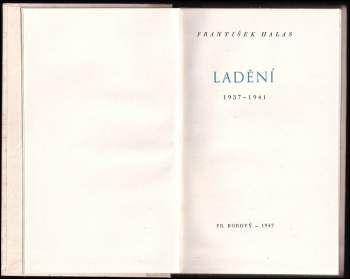 František Halas: Ladění