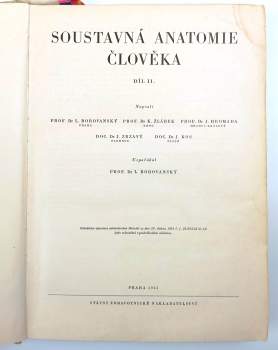 Ladislav Borovanský: Soustavná anatomie člověka