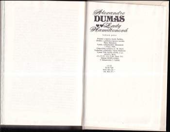 Alexandre Dumas: Lady Hamiltonová