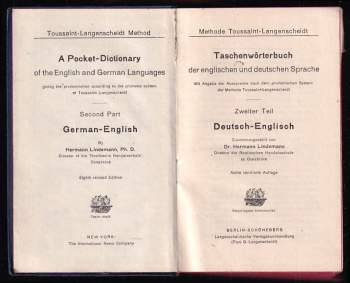 Langenscheidts Taschenwörterbuch der englischen und deutschen Sprache