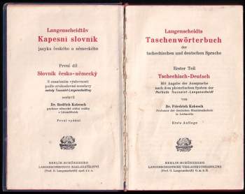 Friedrich Kabesch: Langenscheidtův kapesní slovník jazyka českého a německého