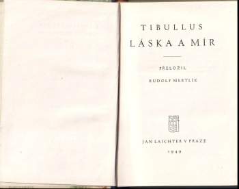 Albius Tibullus: Láska a mír