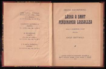 Helene von Racovita: Láska a smrt Ferdinanda Lassallea