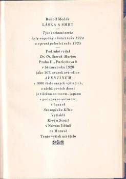 Rudolf Medek: Láska a smrt