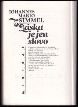 Johannes Mario Simmel: Láska je jen slovo