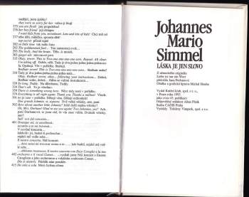 Johannes Mario Simmel: Láska je jen slovo