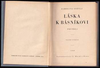 Karolina Světlá: Láska k básníkovi